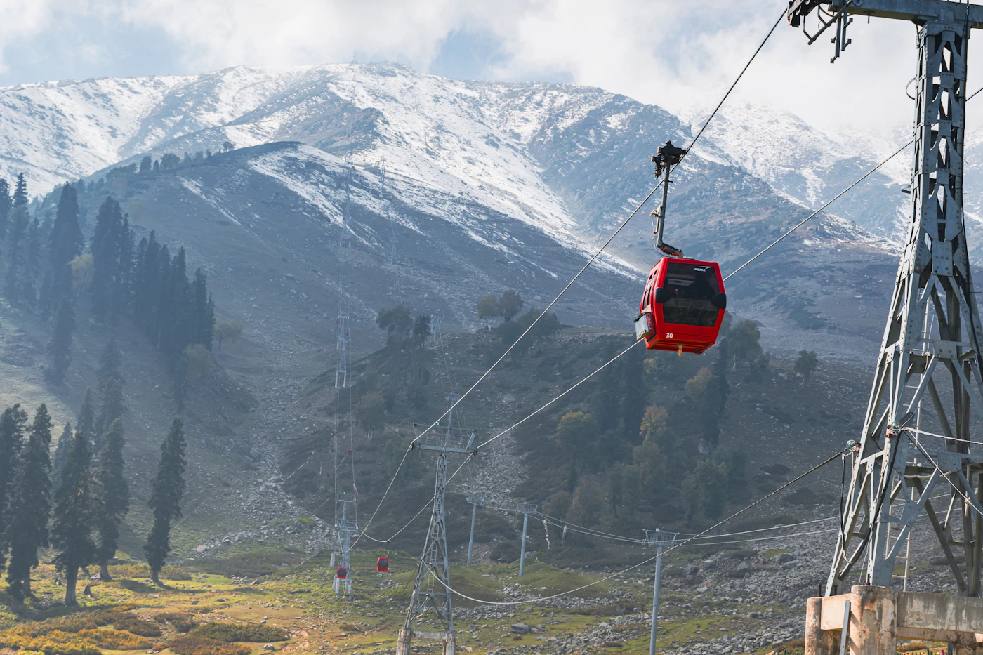Snow-covered mountain scenery in Kashmir